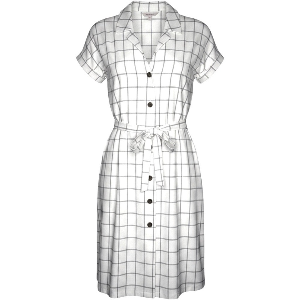 Skies Are Blue Shirt Dress Womens Medium White NEW Windowpane Plaid Belted